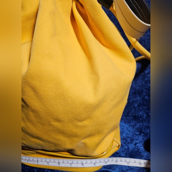 DvF Diane vonFurstenberg Yellow Canvas Convertible Bag Backpack - Picture 4 of 14